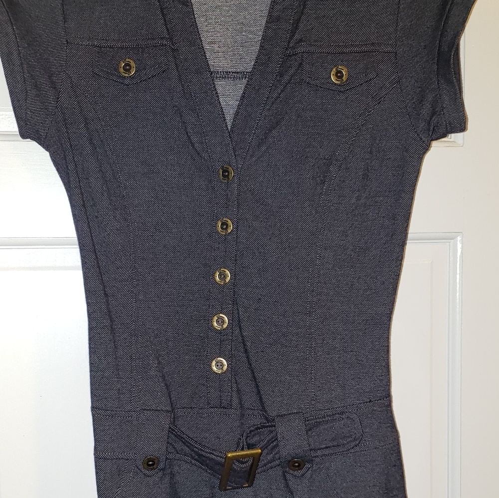 Guess Stretchy Bodycon Dark Blue Denim Dress